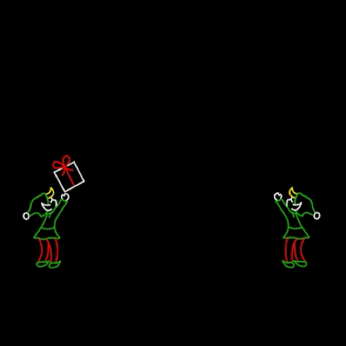 ELVES TOSSING PRESENT ARCH