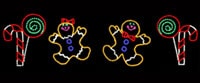 Gingerbread Boy and Girl with Lollipops and Canes