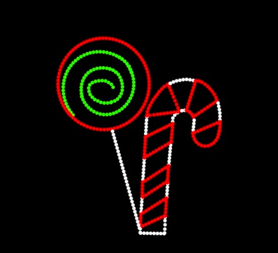 LOLLIPOP AND CANDY CANE-FACING LEFT