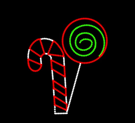 LOLLIPOP AND CANDY CANE-FACING RIGHT