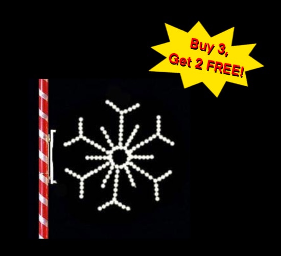 POLE MOUNT SNOWFLAKE-- BUY 3, GET 2 FREE!