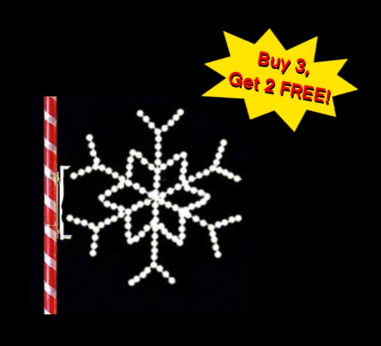 POLE MOUNT *STAR* SNOWFLAKE-- BUY 3, GET 2 FREE!